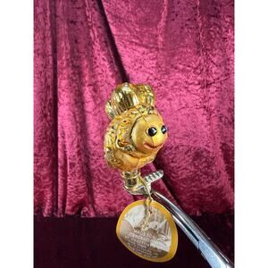 Vintage Christmas Handblown Clip On Glass Ornament Yellow Bee Inge Glas Germany